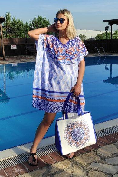 Blue Mandala Pareo & Plaj Çantası